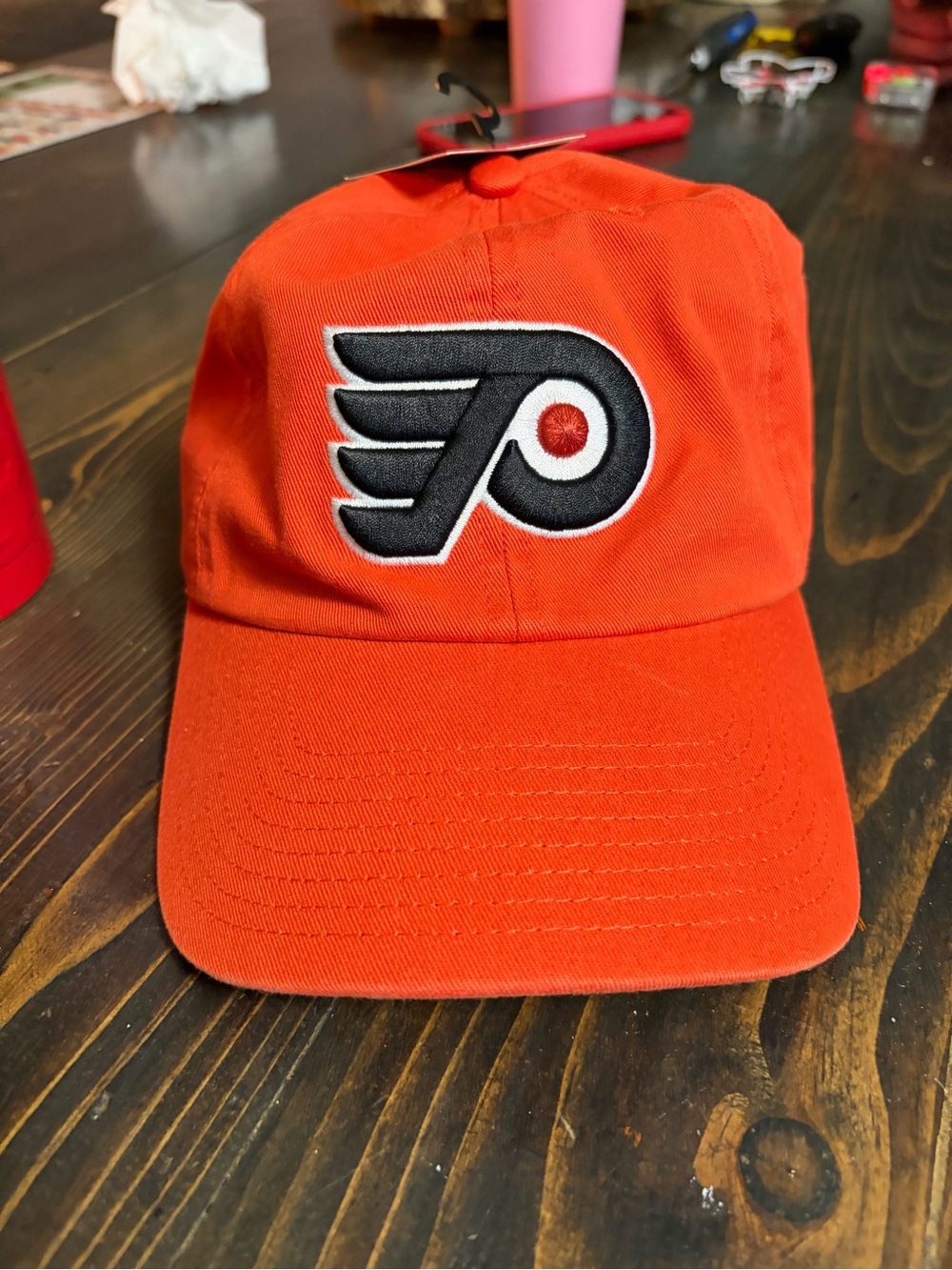 Philadelphia Flyers Orange Embroidered Logo Dad Hat